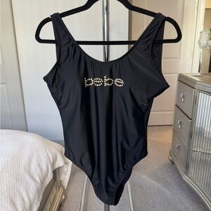 Bebe Black One Piece Swimsuit with Silver details Size Medium